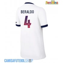 Camisa de time de futebol Paris Saint-Germain Lucas Beraldo #4 Replicas 2º Equipamento Feminina 2026-27 Manga Curta